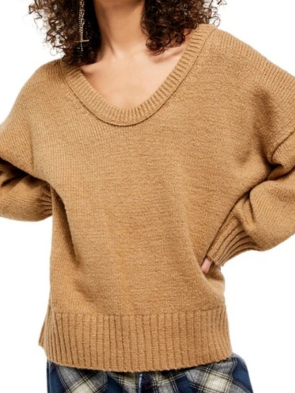 AWESOME! FREE PEOPLE CAMEL*BROOKSIDE* OVERSIZED SWEATER-L